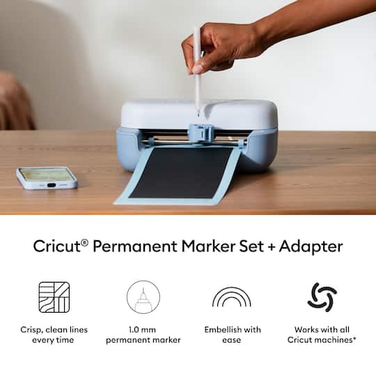 Cricut® 1.0mm Black Permanent Markers, 3ct. + Adapter